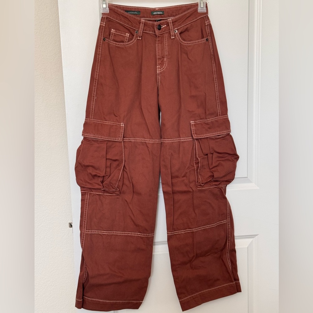 Wild Fable Mid-rise Baggy Cargo Pants - Brown - size 0R